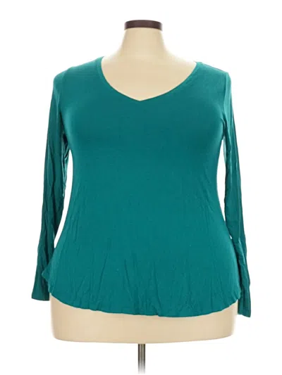 Pre-owned Lane Bryant 3/4 Sleeve T-shirt In Teal