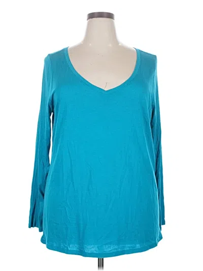 Pre-owned Lane Bryant 3/4 Sleeve T-shirt In Teal