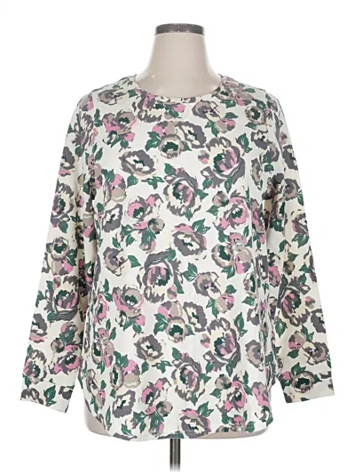 Pre-owned Lane Bryant 3/4 Sleeve T-shirt In White
