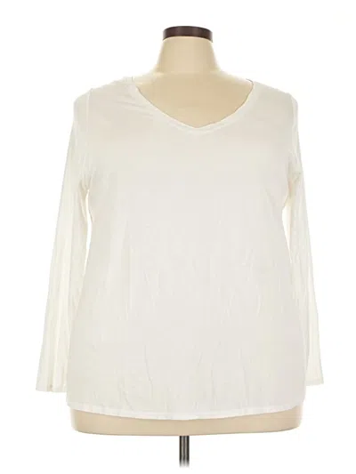 Pre-owned Lane Bryant 3/4 Sleeve T-shirt In White