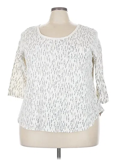 Pre-owned Lane Bryant 3/4 Sleeve T-shirt In White