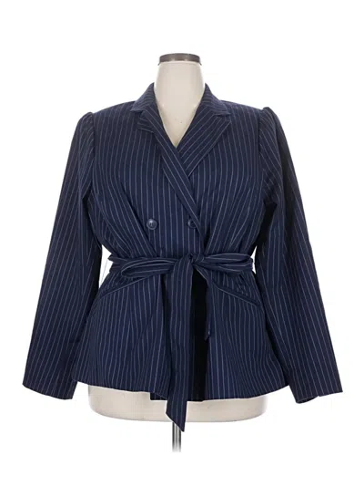 Pre-owned Lane Bryant Blazer Jacket In Blue
