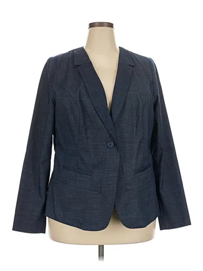 Pre-owned Lane Bryant Blazer Jacket In Blue