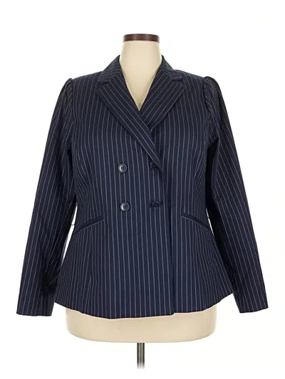 Pre-owned Lane Bryant Blazer Jacket In Blue