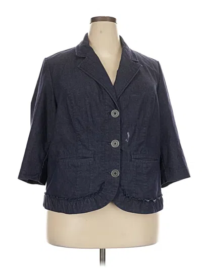 Pre-owned Lane Bryant Blazer Jacket In Blue
