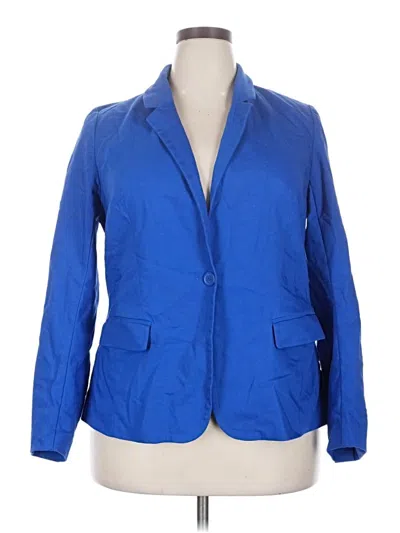 Pre-owned Lane Bryant Blazer Jacket In Blue