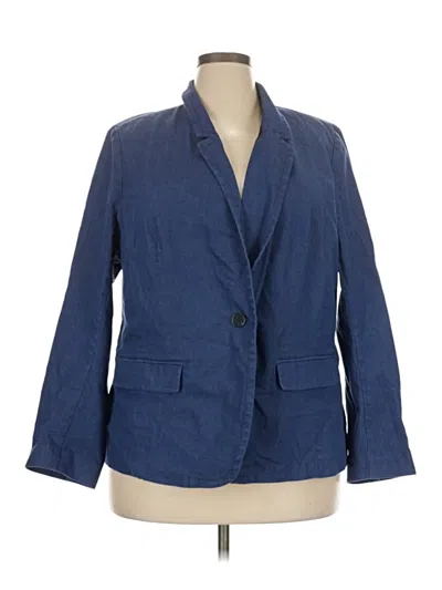 Pre-owned Lane Bryant Blazer Jacket In Blue