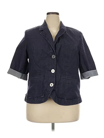 Pre-owned Lane Bryant Blazer Jacket In Blue