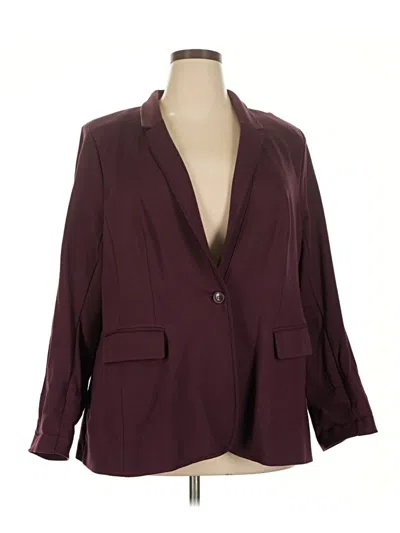 Pre-owned Lane Bryant Blazer Jacket In Burgundy
