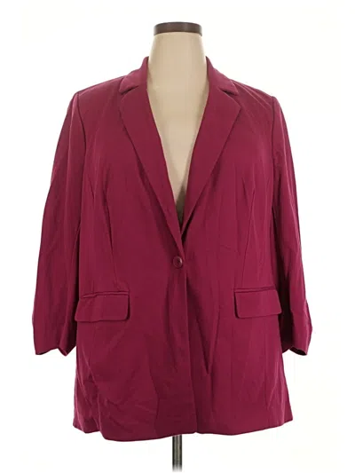 Pre-owned Lane Bryant Blazer Jacket In Burgundy
