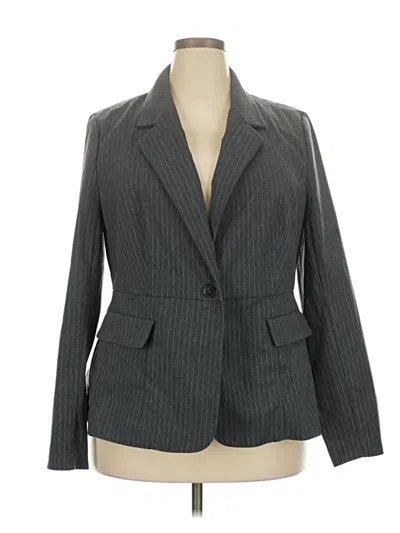 Pre-owned Lane Bryant Blazer Jacket In Gray