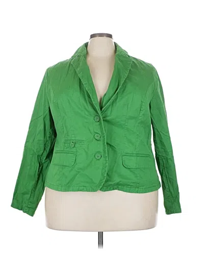 Pre-owned Lane Bryant Blazer Jacket In Green