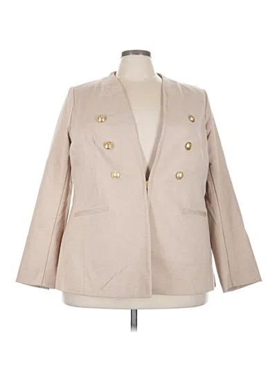 Pre-owned Lane Bryant Blazer Jacket In Tan