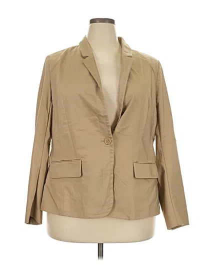 Pre-owned Lane Bryant Blazer Jacket In Tan