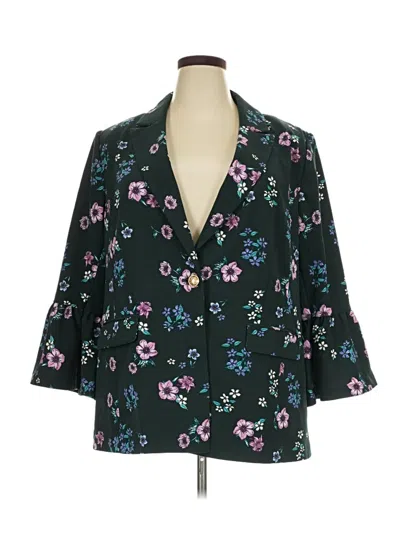 Pre-owned Lane Bryant Blazer Jacket In Teal