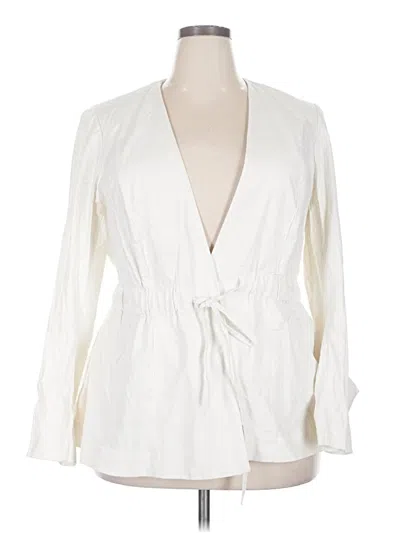 Pre-owned Lane Bryant Blazer Jacket In White
