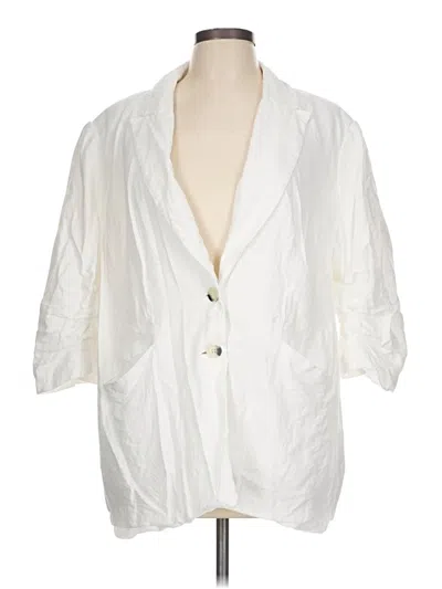 Pre-owned Lane Bryant Blazer Jacket In White