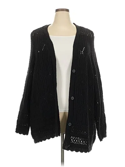 Pre-owned Lane Bryant Cardigan Sweater In Black