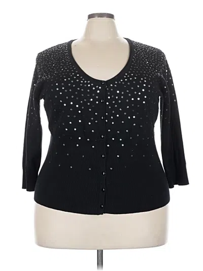 Pre-owned Lane Bryant Cardigan Sweater In Black