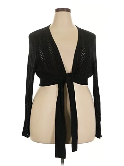 Pre-owned Lane Bryant Cardigan Sweater In Black