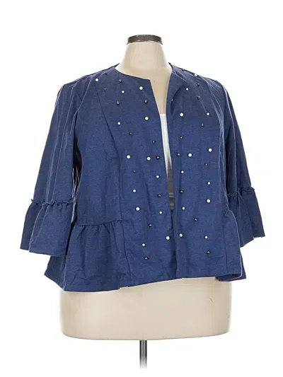 Pre-owned Lane Bryant Cardigan Sweater In Blue