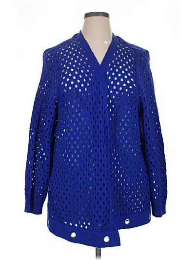 Pre-owned Lane Bryant Cardigan Sweater In Blue