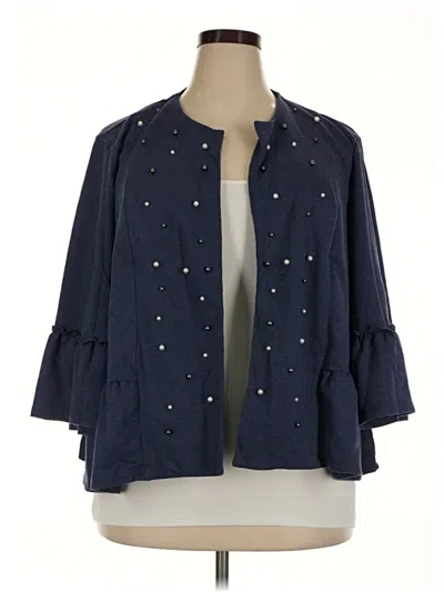 Pre-owned Lane Bryant Cardigan Sweater In Blue
