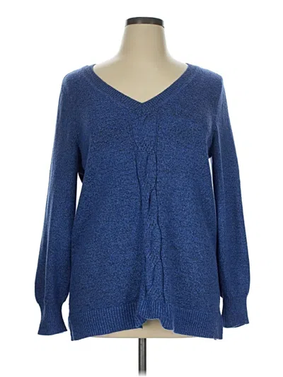 Pre-owned Lane Bryant Cardigan Sweater In Blue