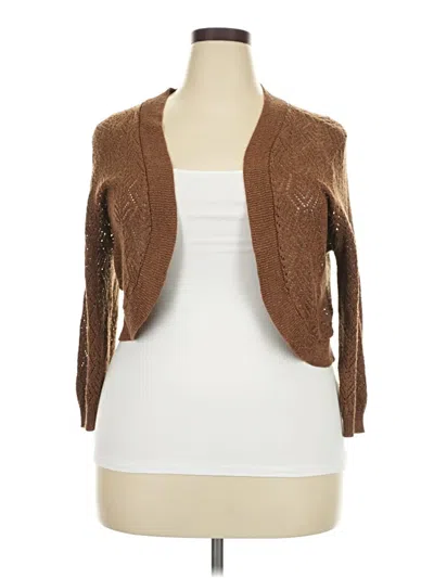 Pre-owned Lane Bryant Cardigan Sweater In Brown