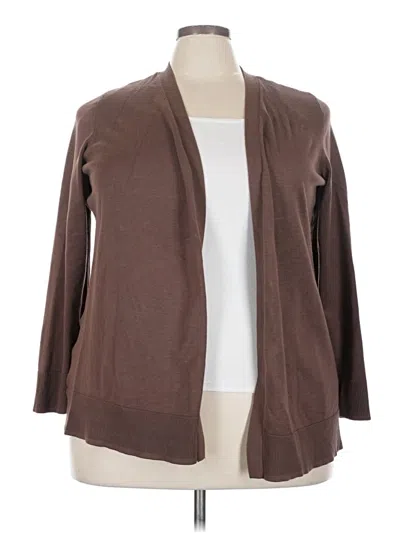 Pre-owned Lane Bryant Cardigan Sweater In Brown