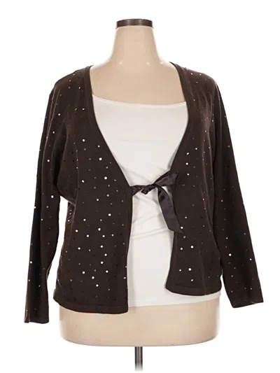Pre-owned Lane Bryant Cardigan Sweater In Brown