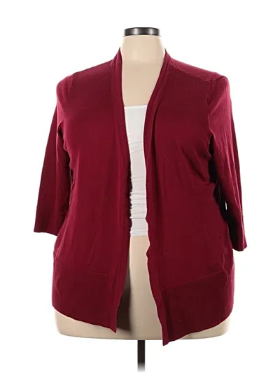 Pre-owned Lane Bryant Cardigan Sweater In Burgundy