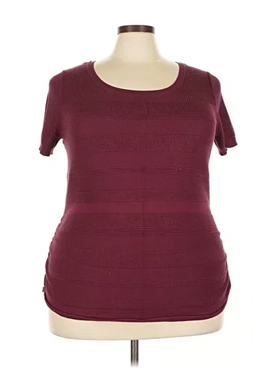 Pre-owned Lane Bryant Cardigan Sweater In Burgundy