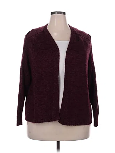 Pre-owned Lane Bryant Cardigan Sweater In Burgundy