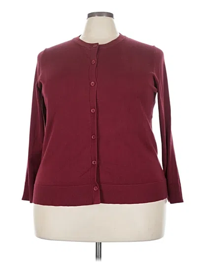 Pre-owned Lane Bryant Cardigan Sweater In Burgundy