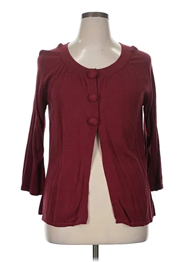 Pre-owned Lane Bryant Cardigan Sweater In Burgundy