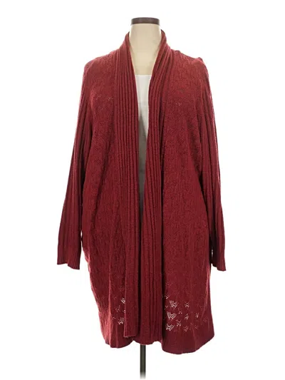 Pre-owned Lane Bryant Cardigan Sweater In Burgundy