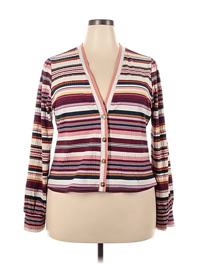 Pre-owned Lane Bryant Cardigan Sweater In Burgundy