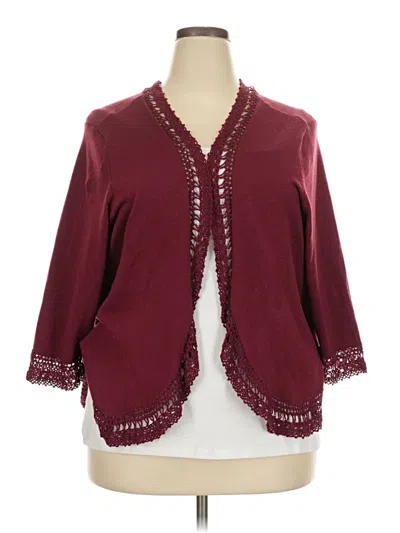 Pre-owned Lane Bryant Cardigan Sweater In Burgundy