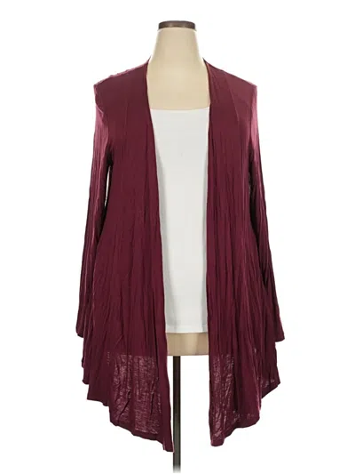 Pre-owned Lane Bryant Cardigan Sweater In Burgundy