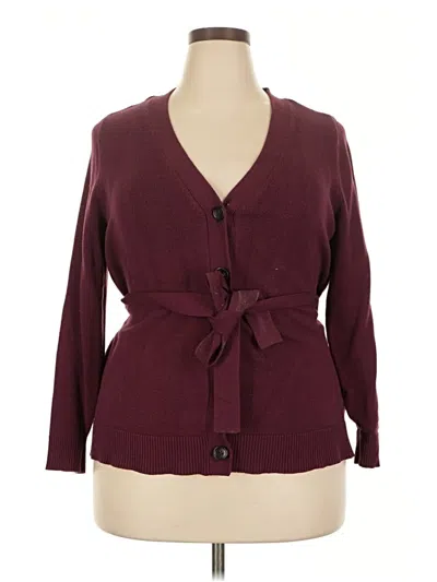 Pre-owned Lane Bryant Cardigan Sweater In Burgundy