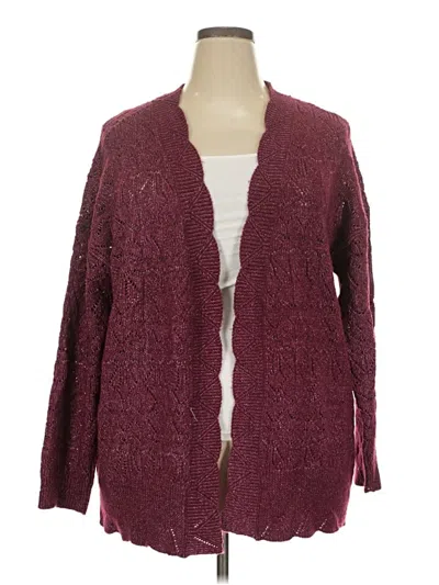 Pre-owned Lane Bryant Cardigan Sweater In Burgundy