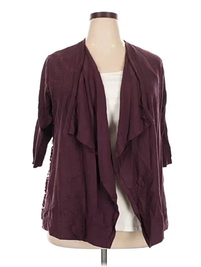 Pre-owned Lane Bryant Cardigan Sweater In Burgundy