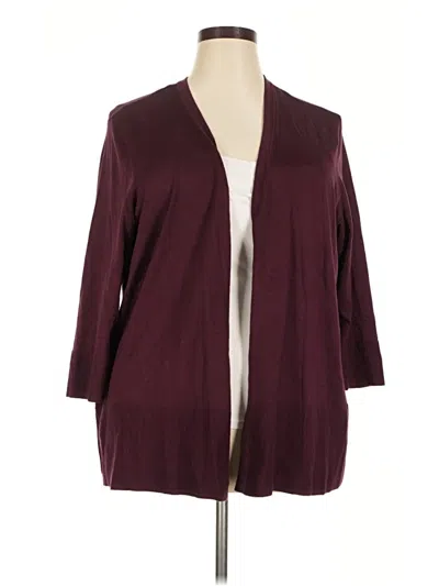 Pre-owned Lane Bryant Cardigan Sweater In Burgundy