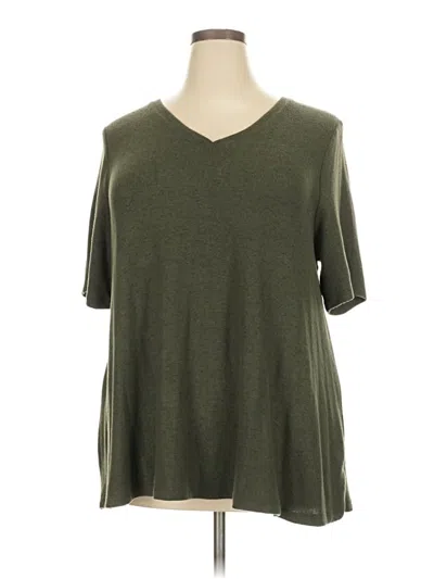 Pre-owned Lane Bryant Cardigan Sweater In Green