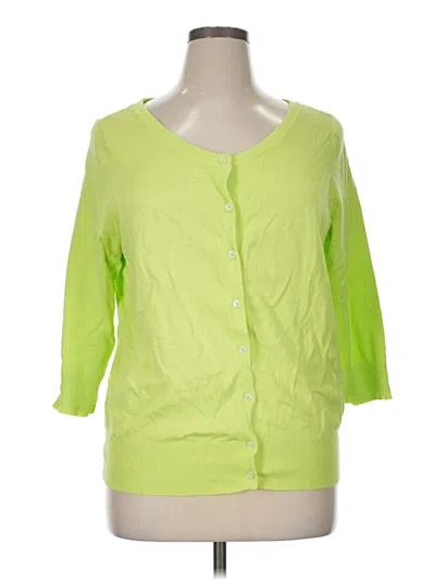 Pre-owned Lane Bryant Cardigan Sweater In Green