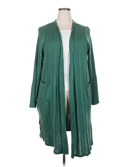 Pre-owned Lane Bryant Cardigan Sweater In Green