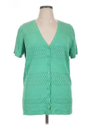 Pre-owned Lane Bryant Cardigan Sweater In Green