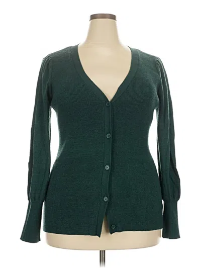 Pre-owned Lane Bryant Cardigan Sweater In Green