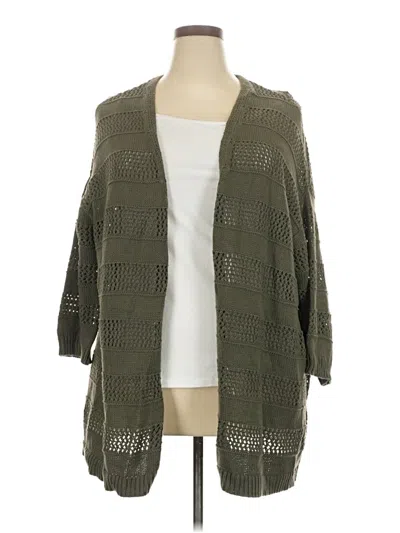 Pre-owned Lane Bryant Cardigan Sweater In Green